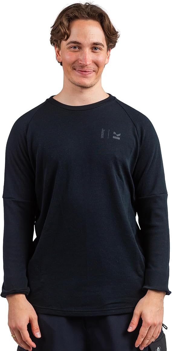 Janus Wool Kleveland 100% Merino Wool Crew Neck - Long-Sleeved - Winter Snowboarding Pullover - Soft & Comfortable