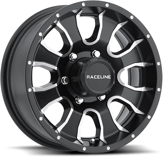 Raceline Wheels 860M Mamba Trailer Satin Black Machined Face Wheel (13 x 4.5 inches /5 x 114 mm,0 mm Offset)