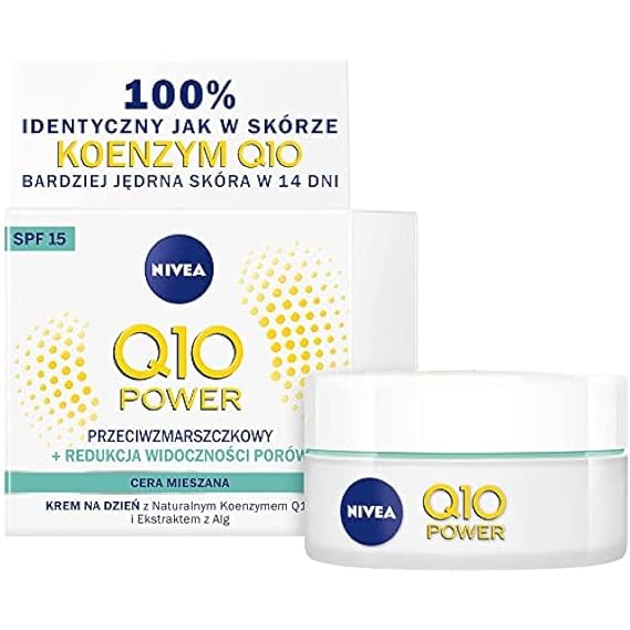 NIVEA Q10 POWER Anti-Wrinkle & Firming Day Cream 50 ml Advanced Skin-Energising Moisturiser with Pure Q10 and Creatine for Combination to Oily Skin Lightweight Hydration