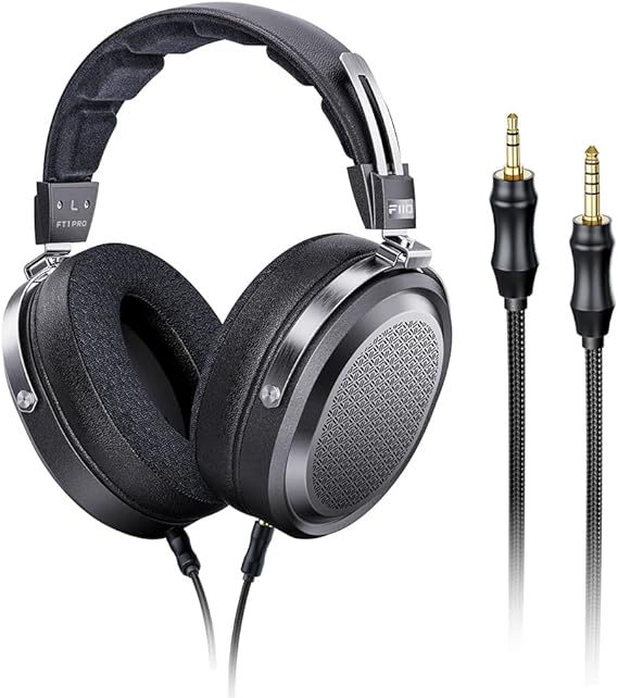 FiiO FT1 Pro Açık Arka Düzlemsel Manyetik Kablolu Hi-Fi Kulaklık, Ev, Stüdyo, Kayıt, Yüksek Hassasiyet (Siyah)