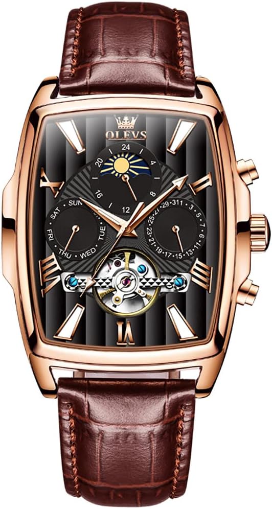 OLEVS Men's Watch Luxury Business Dress Dazzling Diamond Two Tone Gold Silver Stainless Steel Analogue Quartz Watch Roman Numeral Day Date Display 30M Waterproof Luminous Gift Watches for Men