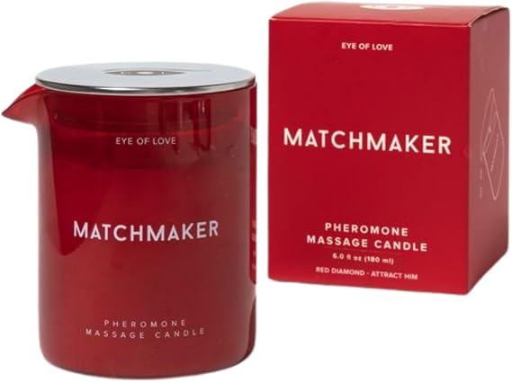 Eye of Love Matchmaker Red Diamond Pheromone Massage Oil Candle - Shea Butter Base to Attract Him - 5 fl oz / 150ml