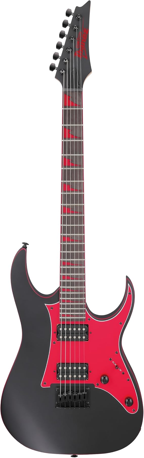 Ibanez GRG131DX-BKF GIO Electric Guitar - Black Flat with Red Accents