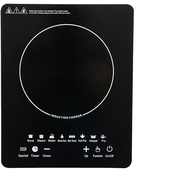 Portable Induction Cooktop Burner, 750W Induction Cooktop with 8 Power Levels and Temperature Settings (140-464F), Hot Plate Cooker with 3-Hour Timer for Home Kitchen