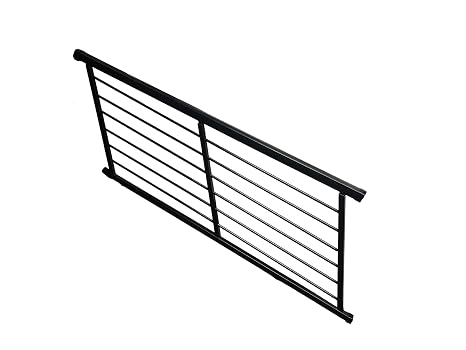 Weatherables Georgetown Rod Railing Kit Aluminum Indoor & Outdoor Stair Railing Kit for Concrete Steps or Wooden Stairs, Durable & Low-Maintenance Black Powder-Coat Finish (36 in. H x 6 ft. W)