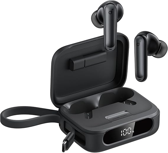 Soundcore P41i by Anker Adaptive Noise Cancelling Earbuds | With Portable Charging, Built-in Lightning Adapter, 192H with Case, 6-Mic AI Clear Calls, IPX5 Wireless Bluetooth Earbuds