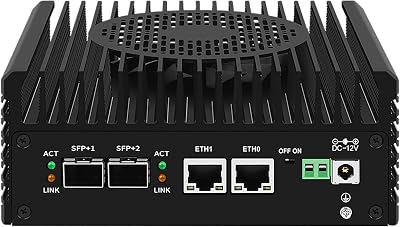 Firewall Appliance Mini PC R1 2x10G SFP,Intel Alder Lake i3-N3058C8T,up to 3.8 GHzSoft Router,2X i226-V 2.5GbE Micro PC, 2HDMIUSB2.0USB3.2Gen1Type-C Desktop Computer i3-N305, 8G RAM128G SSD
