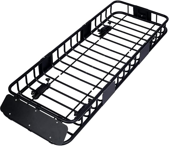 38.5 x 43 Inch Universal Roof Rack Cargo Carrier Basket Rooftop Luggage Holder Carrier Basket for Camping Traveling 64 inches Long