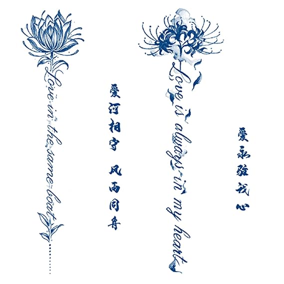 CARGEN Realistic Yoga Temporary Tattoo Set for Women Herbal Semi-permanent Tattoo Stickers Long Lasting Mandalas Lotus Tattoo for Girls Body Art for Party Show Festival