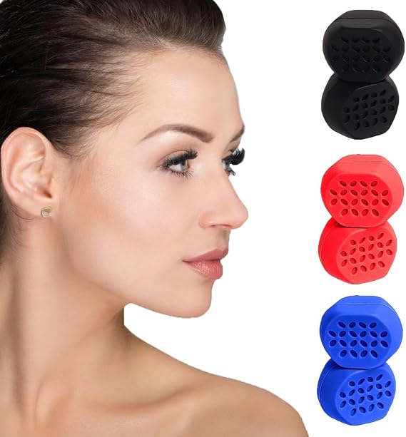 Jawline Exerciser Unisex - 3 Resistance Levels 6 Pieces Silicone Jaw Exerciser Tablet - Powerful Jaw Trainer for Beginner/Intermediate Players Blue, Red, Black