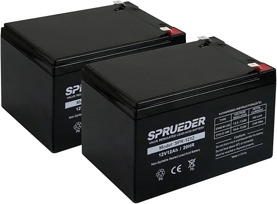 12 Volt 12Ah Rechargeable Sealed Lead Acid(SLA) Battery 2 Pack with F2 Terminal