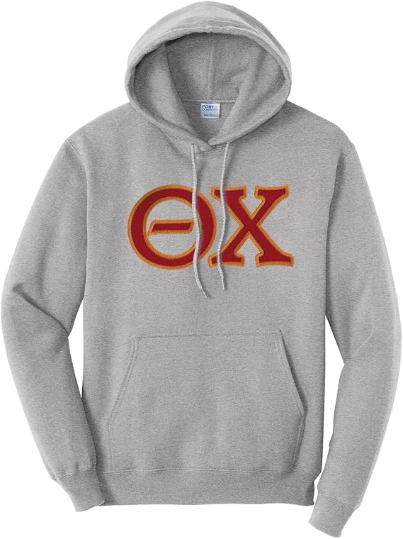 Theta Chi Hoodie with Sewn On Letters