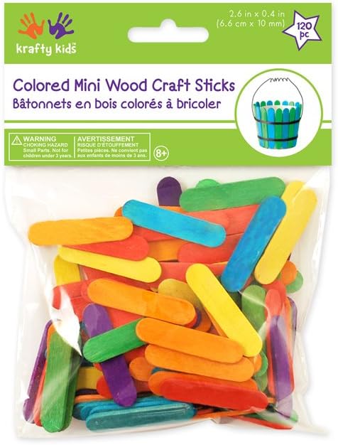Multicraft Imports Mini Craft Sticks-Colored 2.6" 120/Pkg