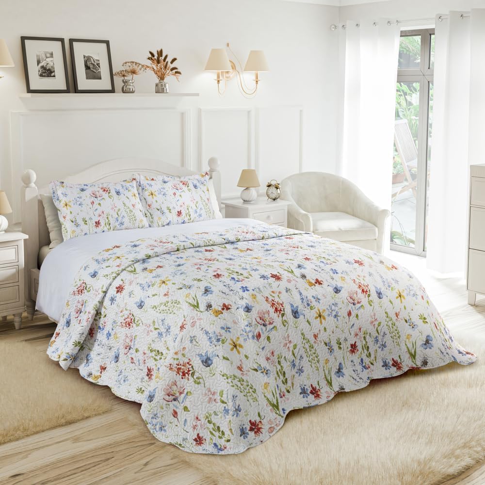 Emma Barclay Spring - Quilted Patchwork Bedspread Set - Double