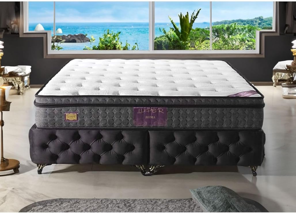 LUPER Roma Couple Wick Full Ortopedik Deluxe Yaylı Yatak BEYAZ 160 x 200