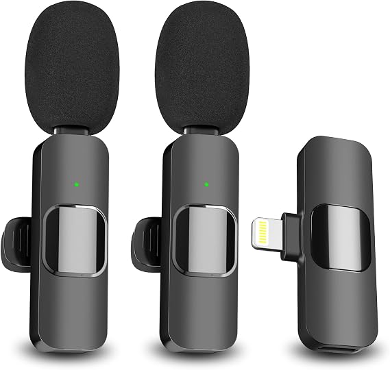 BAILIXIN Advanced Wireless Lavalier Mic with Noise Cancellation & Monitor Function, USB-C/Lightning Output for Content Creators, Filmmakers, Journalists-K9-A