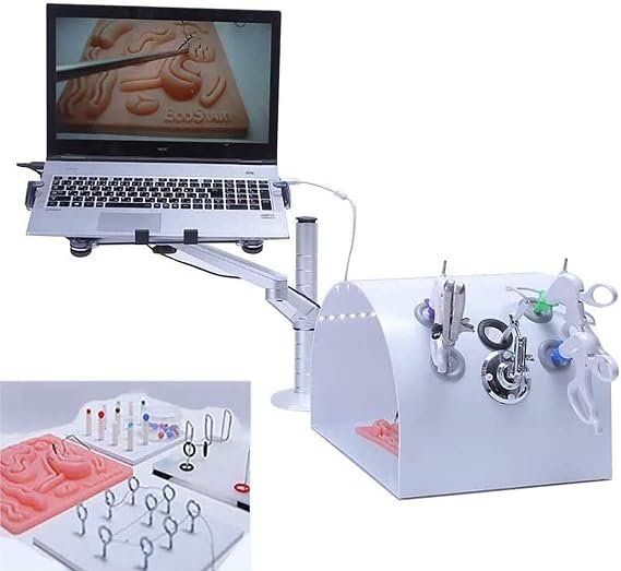 Laparoscopic Simulator Kit, Laparoscope Simulator Exercise Instrument, Includes Instruments and Accessories for Physician Student Training Practice Use,