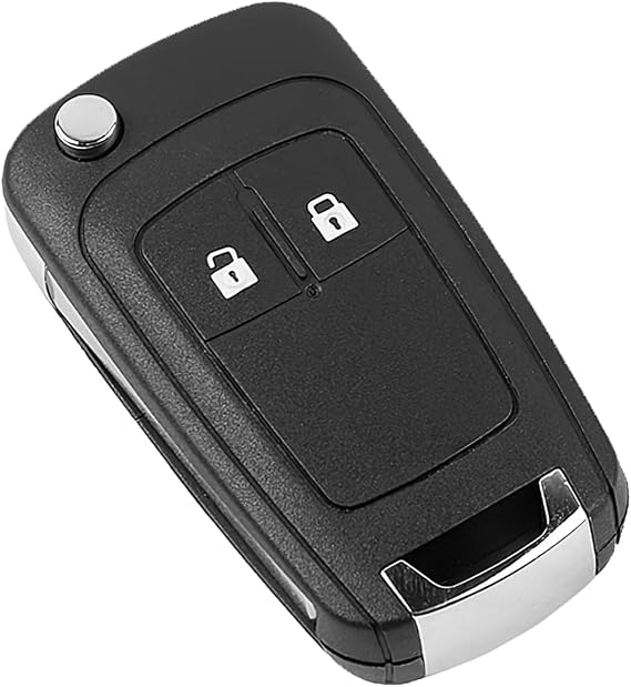 2-Button Car Key Cover Replacement - Key Fob Cover Compatible with Opel, Vauxhall, Insignia, Astra, Meriva, Zafira, Mokka, Adam, Corsa, Buick, Chevrolet - Includes Car Key Shell (1 Set)