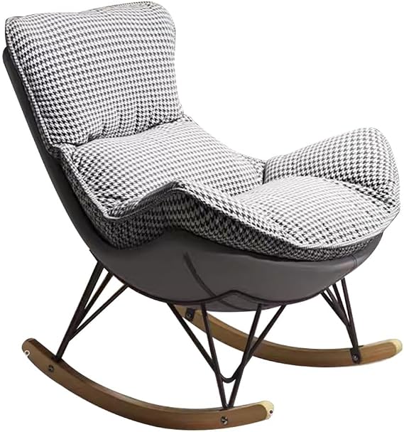KITCISSL Rocking Chair Mid Century Lounge Chairs Recliner Chair Single Sofa Seat Armchair, Lawn Chairs Reclining Video Chair Lazy Sofa Chair for Bedroom, Balcony, Living Room (Color : Gray B)