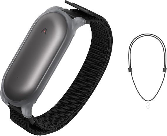 Plaud NotePin AI Voice Recorder, Voice Recorder with Adjustable Wearable Strap & Neck Strap Lanyard, Transcribe & Summarize with AI Technology, 64GB Memory