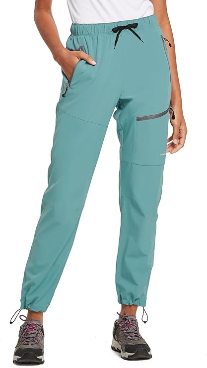 BALEAF Women's Outdoor Hiking Trousers Waterproof Quick-Drying Lightweight Trekking Trousers Capris UV Protection UPF 50 Functional Trousers with Zip Pocket