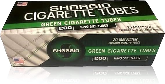 Shargio Green King-Size 200ct Rolling Filter Tubes Contains Full Clean Flavor  with - Pack of 5
