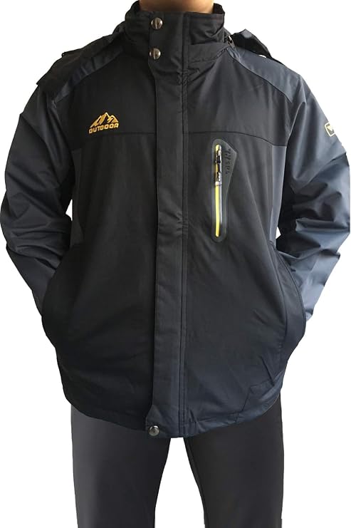 Mr.Stream Men's Sports Walking Outdoor Camping Windbreaker Coat Athletic Hiking Mountain Windproof Hooded Ski Jacket