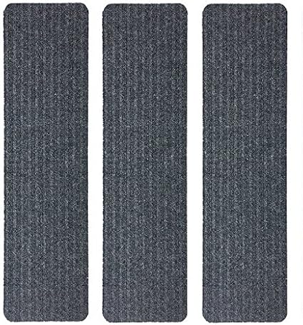 Stair Treads Collection Indoor Skid Slip Resistant Carpet Stair Tread Treads (Dark Grey, Set of 3 (7 in x 24 in))