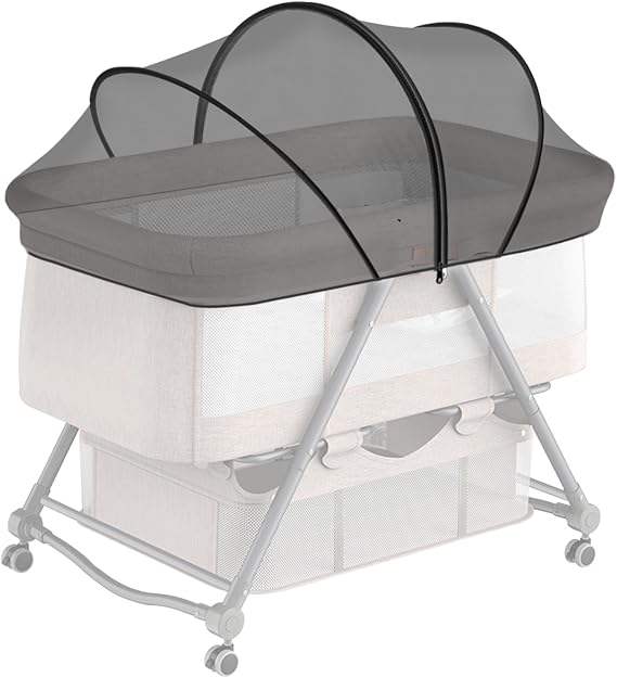 DUOMI Bassinet Cover with Two-Way Zipper,Portable Bassinet Mosquito Net Cover for Cats to Keep Pets Out(Black)