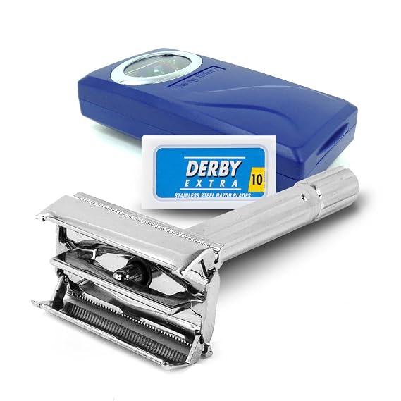Shaving Factory Double Edge Safety Razor, Silver