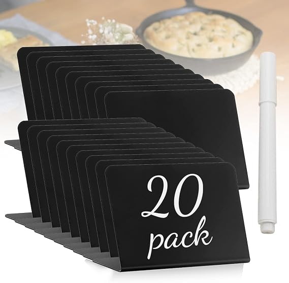 20 Pcs Mini Chalkboard Signs 4x3 Food Labels Table Chalkboard Signs | L-Shaped Signs for Party Buffet,Catering Supplies for Food Display Pastry Tags,Price Tags,Name Tags