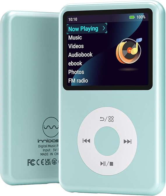 Mp3 Player with Bluetooth Y1 Portable Music Digital Players Supports Playlist Audiobook Video Nice Gadget for Kids Teal