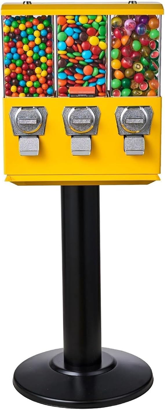 Coin Operated Vending Machine with Stand and Keys for Gumball and Candy Dispensing