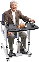 Hydraulic Lift Chair, 180 Opening and Closing Upgrade Patient Lift for Home with Portable Potty and Seat Cushion, Portable Transport Wheelchair for Families, Nursing Homes and Hospitals (Blue)