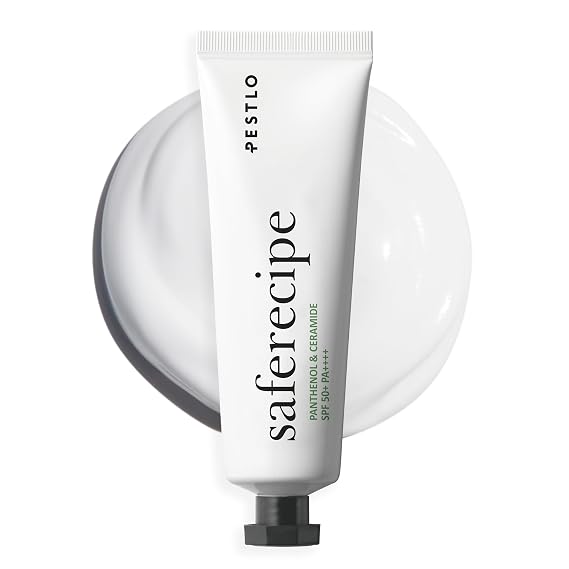 PESTLO Saferecipe Sun Essence SPF 50+ PA++++ 1.69 Fl Oz 100% Mineral - Korean Sunscreen, Non-greasy, Light-weight, Dual-Function, Moisturizing Sunblock