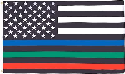 AZ FLAG - Usa Thin Blue Red Green Line Flag - 3x5 Ft - 100D Polyester United States Banner with Two Metal Grommets - Fade Resistant - Vivid Colors - 3 x 5 Feet - 150x90 Cm