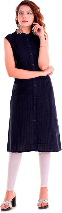Chichi Indian Women's Plain Cotton Kurti Top