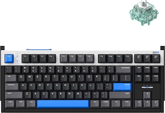 IQUNIX EZ80 Hall Effect Gaming Keyboard Wired, 75% Magnetic Keyboard with Rapid Trigger, RGB Backlit Hot-Swappable Linear Switches, Aircraft-Grade Aluminum Body (Magnetic Jade Pro)