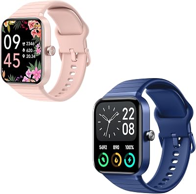 Fitpolo Smart Watch for Men Women,1.8 Touchscreen,Bluetooth Call, Alexa Built-in,247 Heart Rate, SpO2 Monitor, Step Counting, Sleep Tracking, IP68 Waterproof Fitness Tracker Watch for Android iPhone