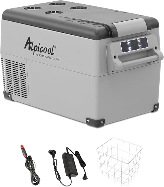 Alpicool CF35 Portable Car Refrigerator,12 Volt Car Fridge Freezer, 32 Quart (30.6 Liter) Fast Cooling 12V Car Fridge -4F~68F, Car Cooler, 12/24V DC and 100-240V AC for Outdoor, Camping, RV, Truck