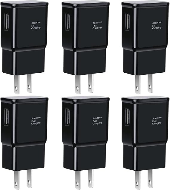 6-Pack USB Charger Fast Charging Block, Android Phone Rapid USB Wall Charger Compatible with Samsung Galaxy S21/S20/S10/S10e/S10 Plus/S9/S9 Plus/S8/S8 Plus/S7/S6/Note 10/Note 9/Note 8,LG,HTC iPhone