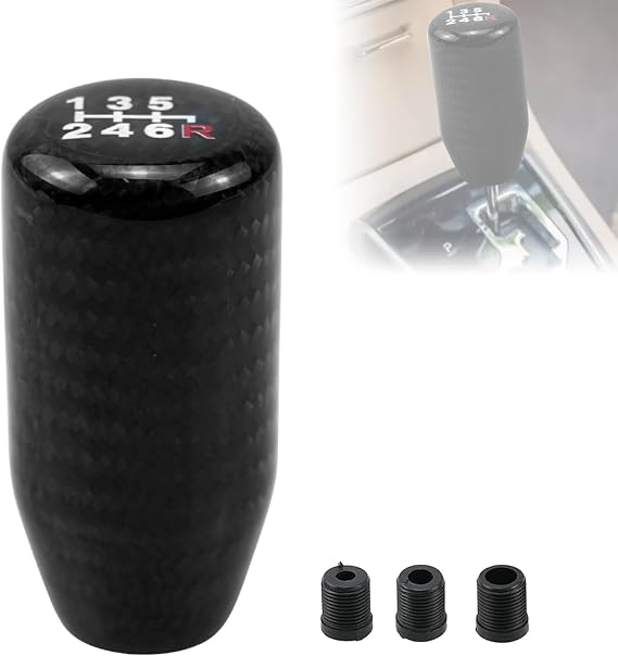 RYANSTAR RACING Carbon Fiber Style 6 Speed Shift Knob Manual Black