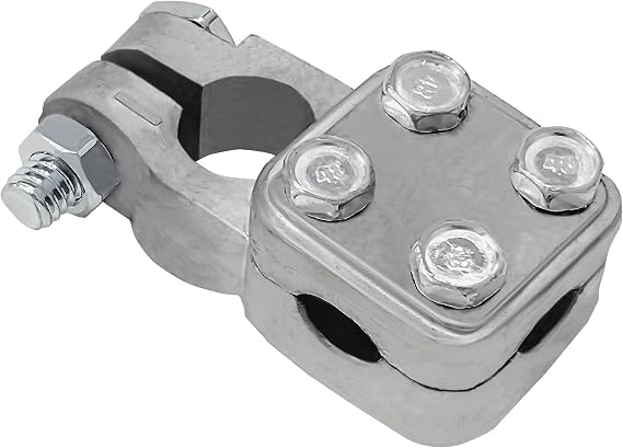 Three-Way Military Heavy Duty Truck Negative Battery Terminal No-Crimp | Positive Lead Battery Terminals for diesel truck, boat, car, RV, pickup, forklift vehicles 2-4/0 Ga. (1 per pack)
