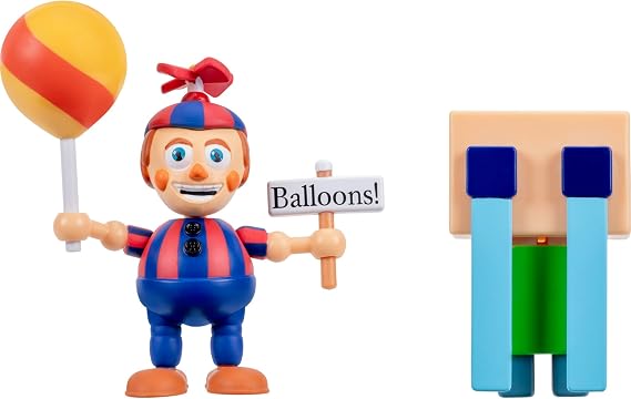 Jazwares Five Nights at Freddys Balloon Boy - 2.5-Inch Articulated Figure and Glow-in-The-Dark Eyes Plus 2-Inch Crying Child Figure