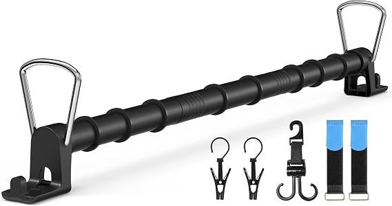 Heavy-Duty Car Clothes Hanger Bar, Adjustable 28-60 Inches, Holds 70 Lbs