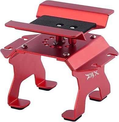 DJX Aluminum RC Car Work Stand with Shock Holder for TRX4M Axial SCX24 AX24 C10 Bronco SCX30 Redcat Ascent-32 Etc 118 124 130 132 RC Crawler Car Upgrades Red