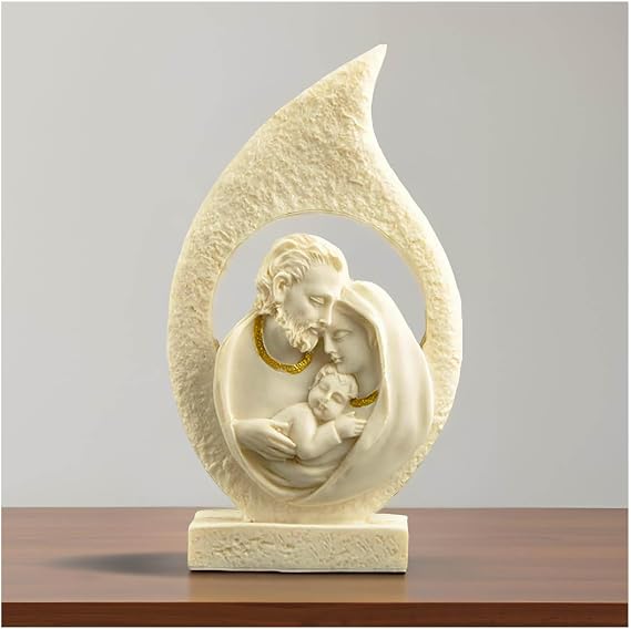 Holy Family Statue Catholic, Resin Sagrada Familia Figurine, 5 Inch