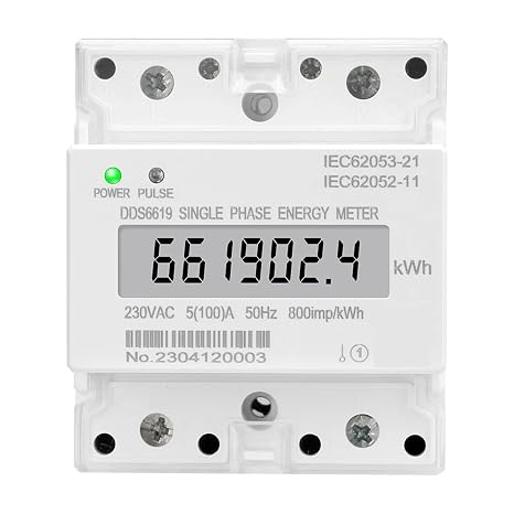 Din Rail Single Phase Electronic Energy Meter AC 220V 100A kWh Counter Consumption Analog Electricity Gague Wattmeter 50HZ(Digital Type)