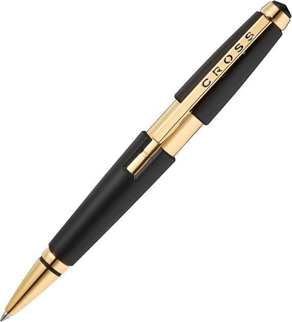 Cross Edge Matte Black Selectip Rollerball Pen, Medium Point, Black Ink