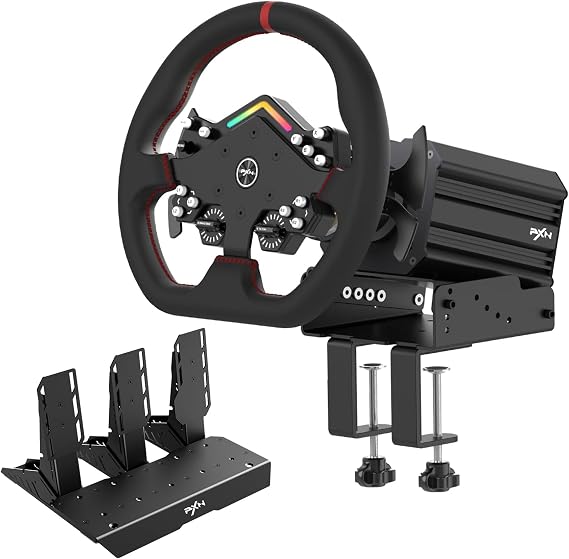 PXN Genuine PXN V12 Lite Light Gaming Steering Wheel Direct Drive Steering Wheel with 6Nm Torque Pedal Steering Wheel PC FFB Steering Wheel PS3/PS4, applicable